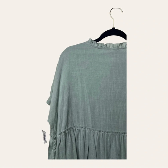 0585. Listicle 100% COTTON BABYDOLL MINI DRESS ALINE STYLE SIZE LARGE‎ RUFFLES - Picture 10 of 11